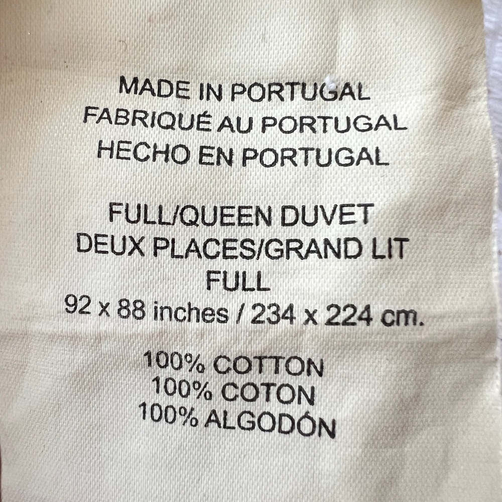 Pottery Barn White Matelasse Full Queen Duvet Cover 100% Cotton Portugal 92x88 - Picture 5 of 9